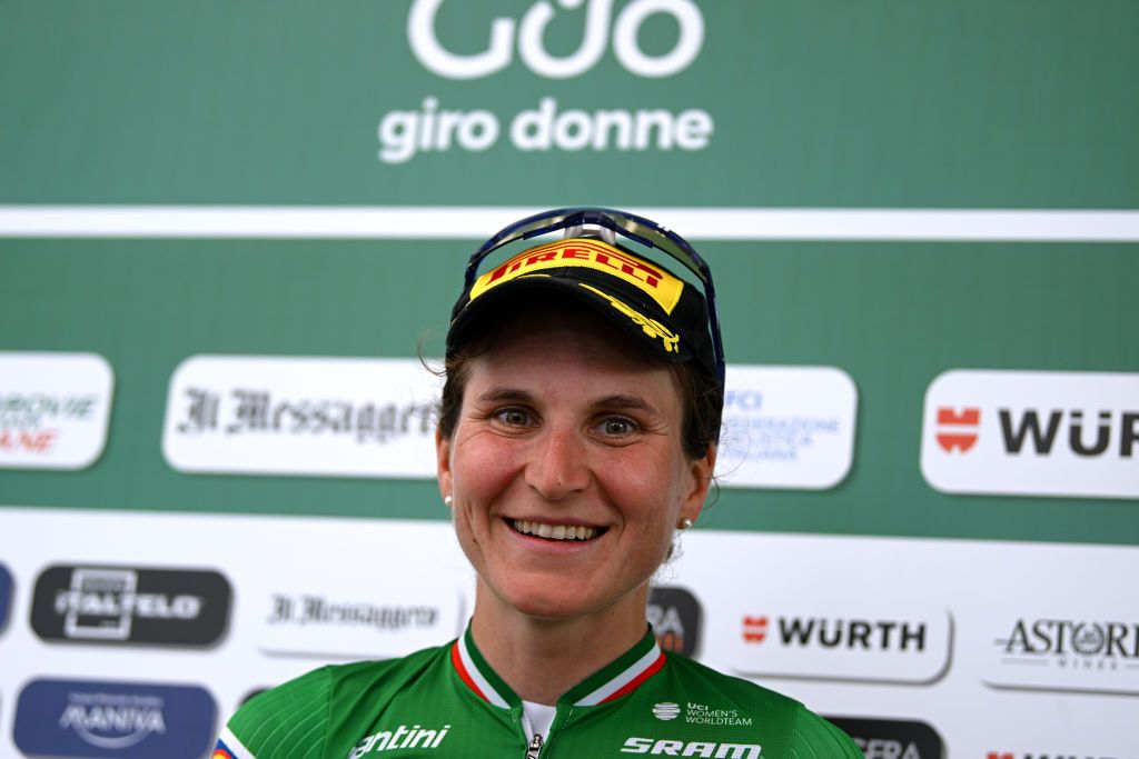 Elisa Longo Borghini (Lidl-Trek) after taking the win on stage 4 at the 2023 Giro d&#039;Italia Donne