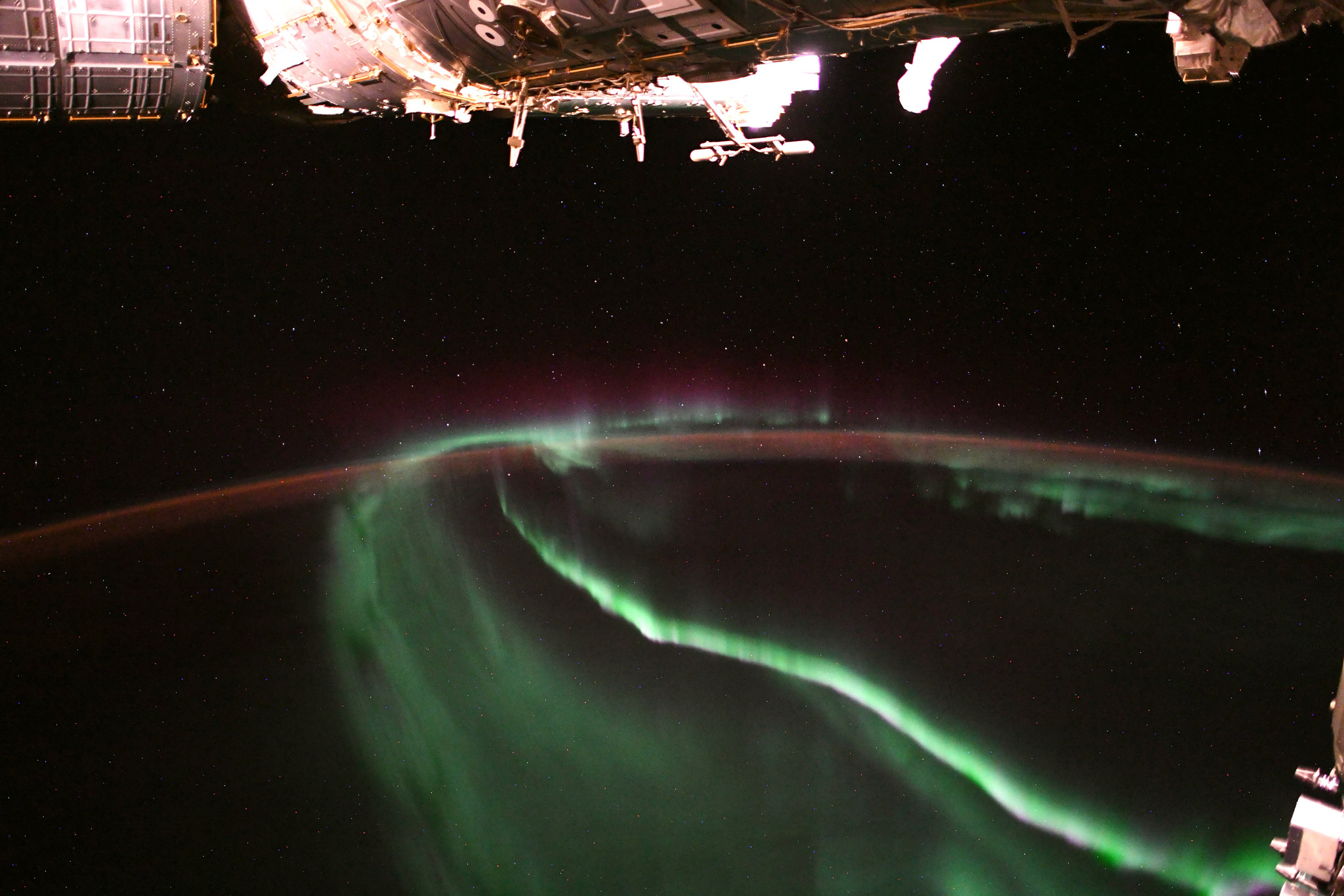 Space Pictures This Week: Aurora Sunrise, Sliced Moon