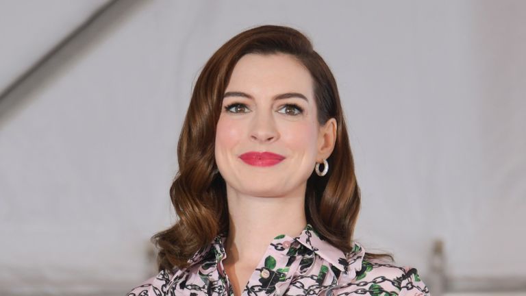HOLLYWOOD, CALIFORNIA - MAY 09: Anne Hathaway poses for portrait while attending Anne Hathaway Honored With Star On The Hollywood Walk Of Fame on May 09, 2019 in Hollywood, California. (Photo by Rodin Eckenroth/Getty Images)