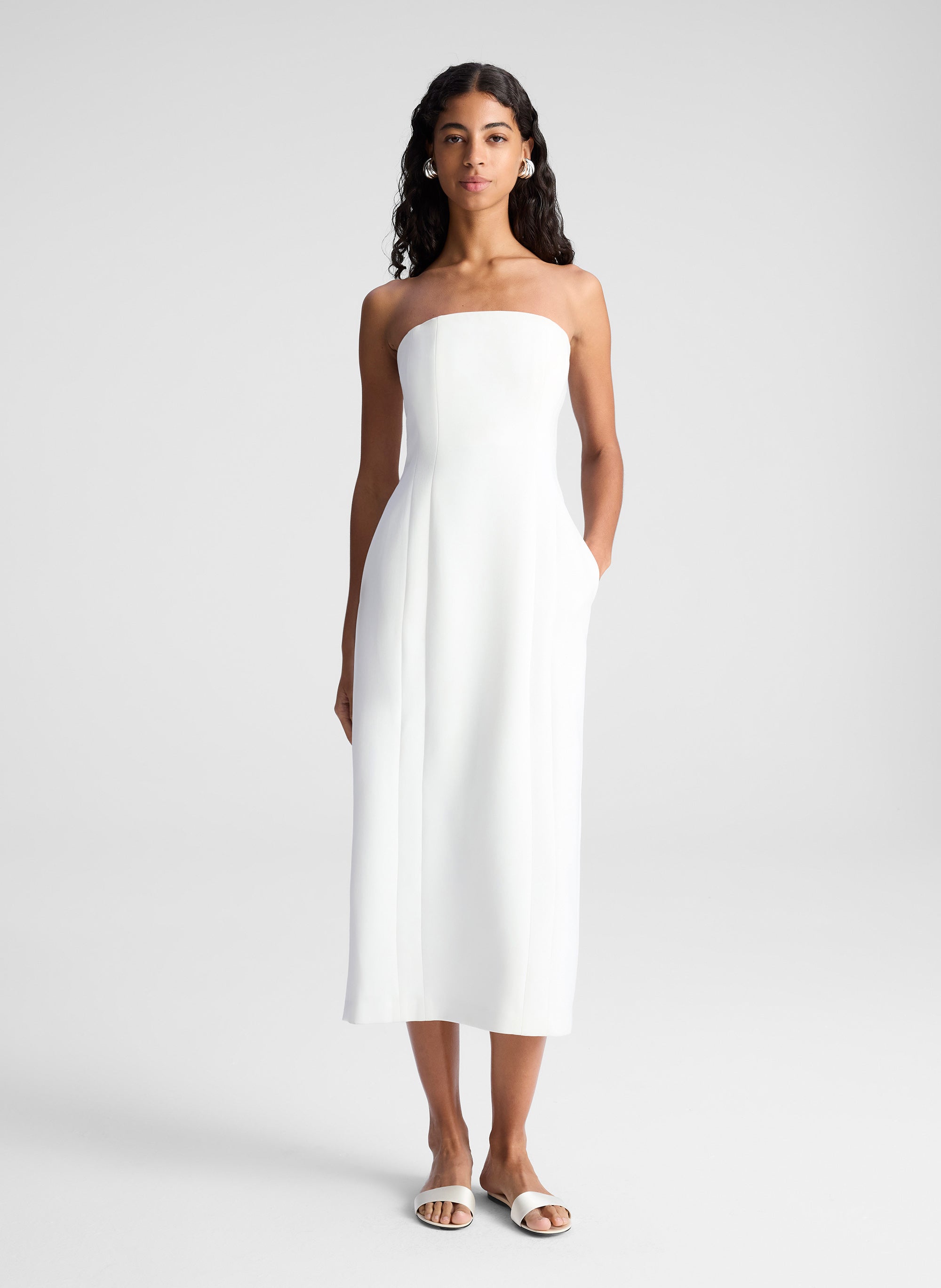 Elizabeth Strapless Midi Dress