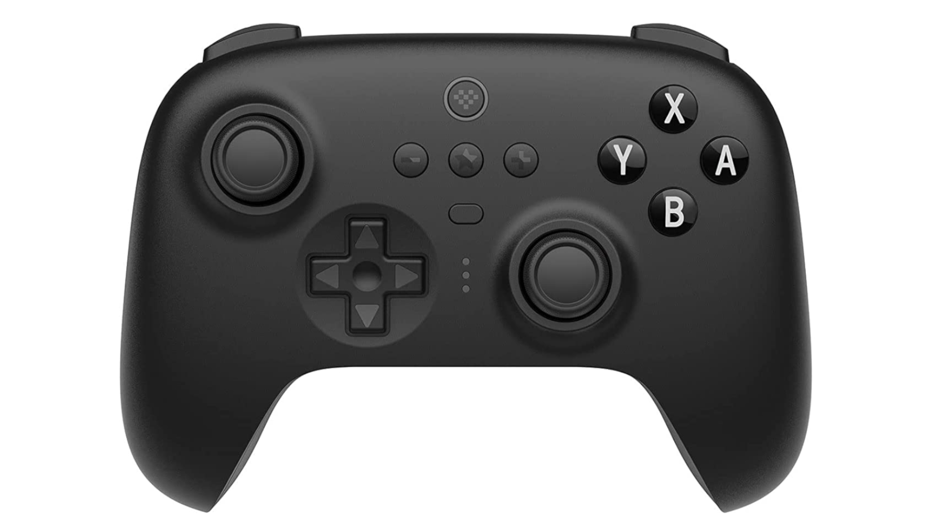 A front-on view of the 8BitDo wireless controller