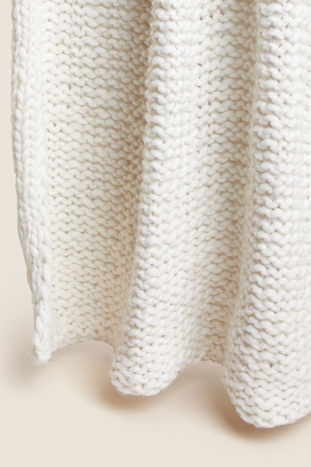 cream Knitted Throw