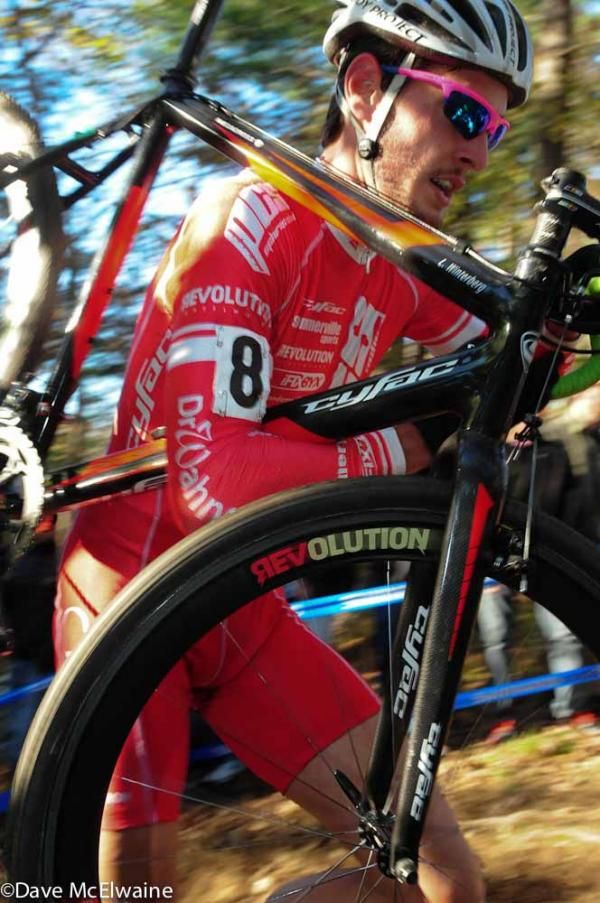Lukas Winterberg (Philadelphia Cyclocross School) on the run.
