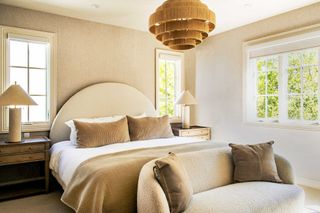 a beige bedroom