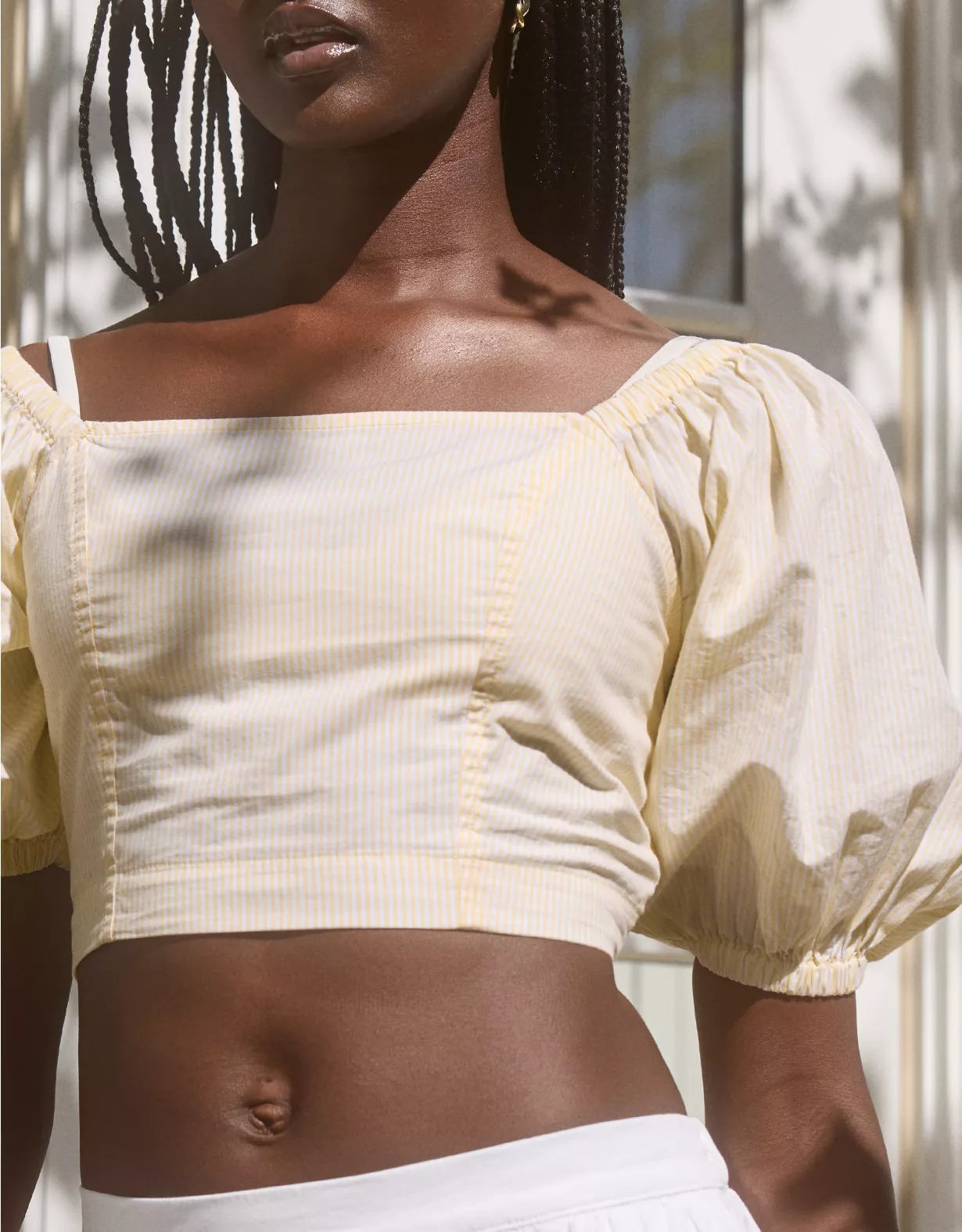 Aerie, Aerie Puff Sleeve Square Neck Top
