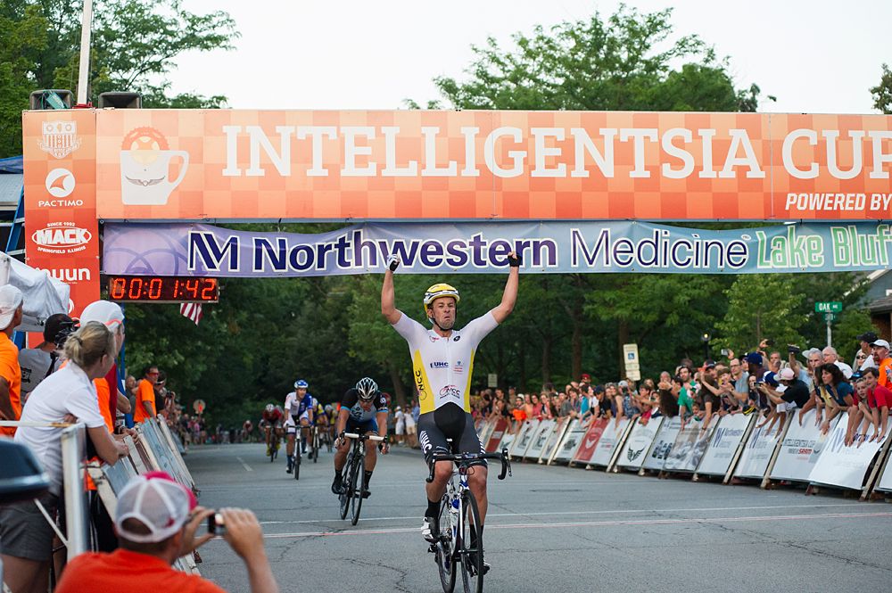Hilton Clarke (UnitedHealthcare) sprints to the win in Lake Bluff