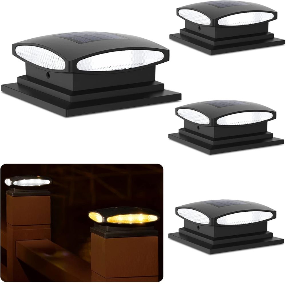 Siedinlar Solar Post Cap Lights Outdoor, 4 Pack