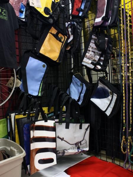 Boulder, Colorado-based company Green Guru specializes in retasking typically discarded materials such as inner tubes, event banners and old wetsuit and turning them into useful products.