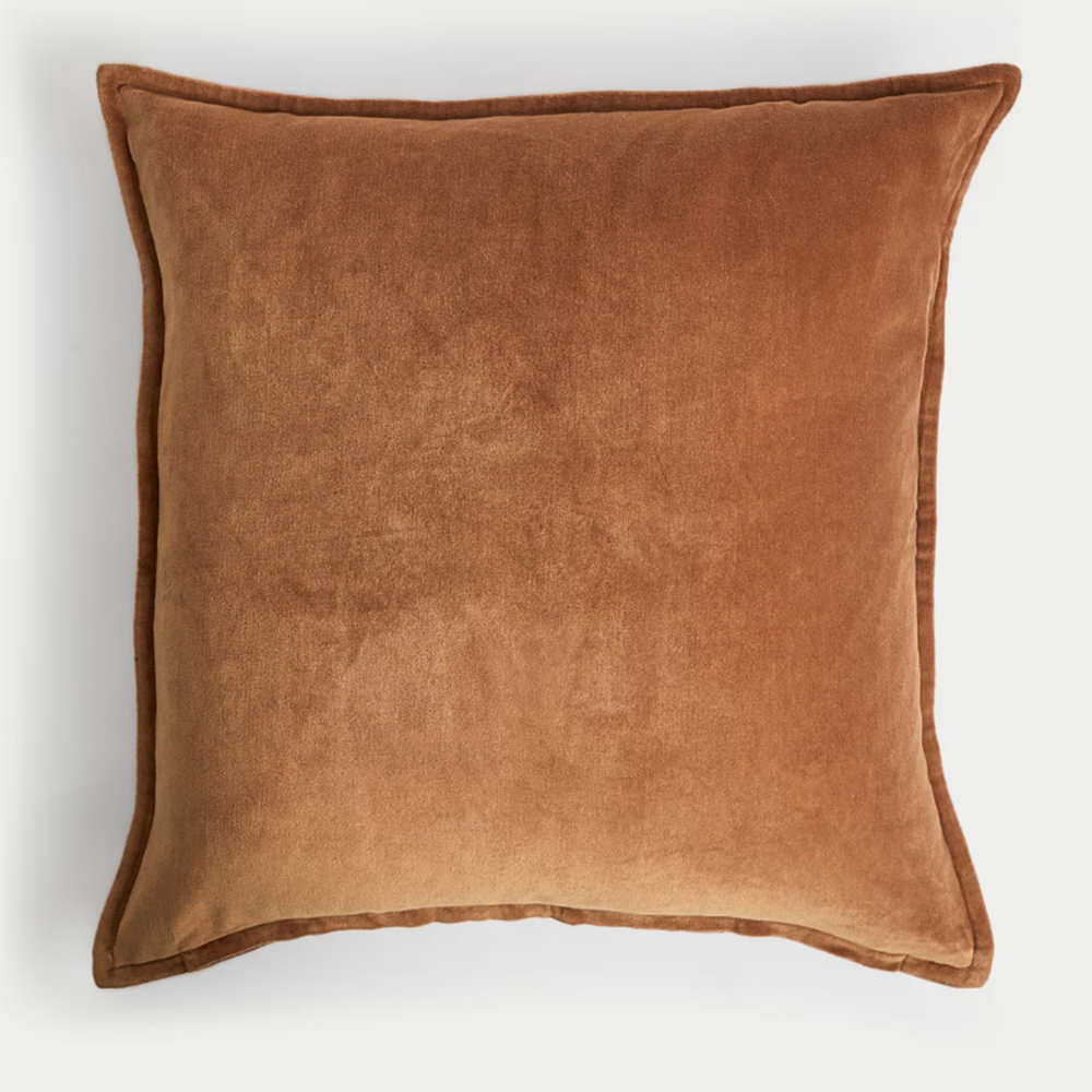 velvet brown cushion
