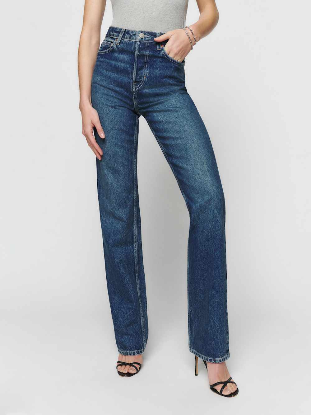 Cynthia high-rise straight jeans