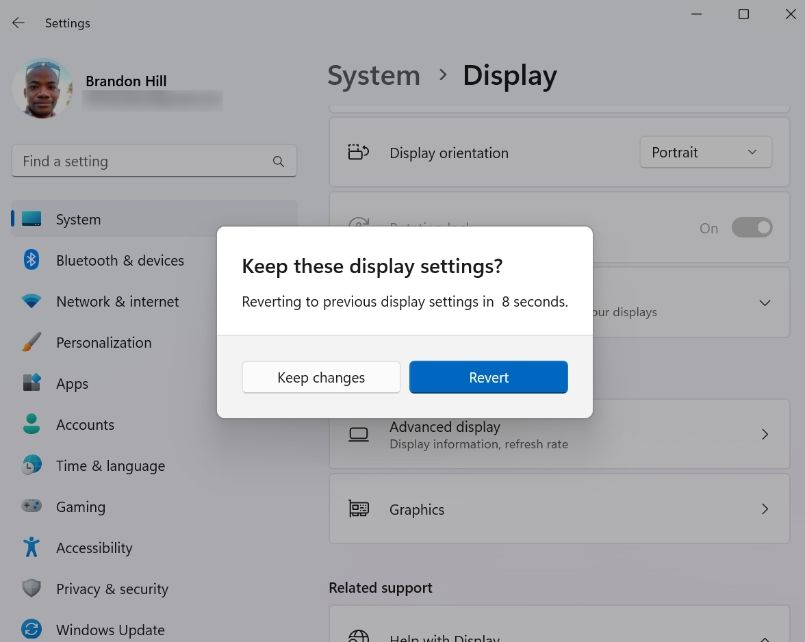 Rotate your display in Windows