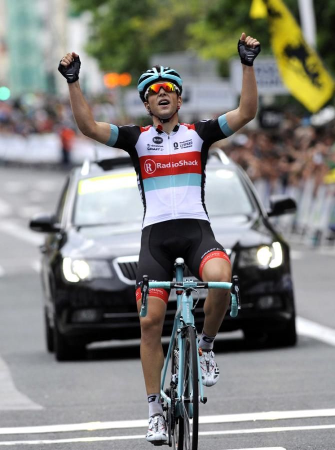 Tony Gallopin (RadioShack Leopard) soloed to victory at the Clasica San Sebastian after attacking on the final climb.