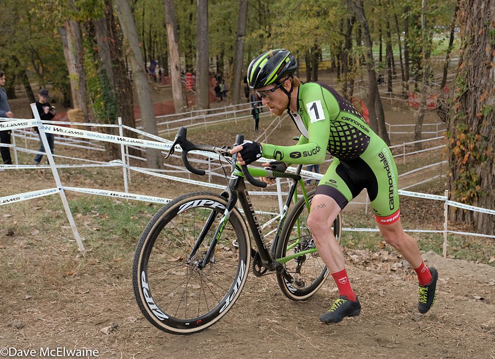 Stephen Hyde (Cannondale) running the limestone stairs for the last time