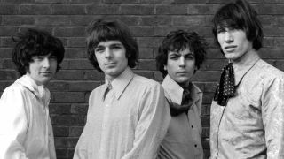 Pink Floyd posing for a portrait in 1966