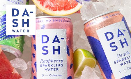Dash Water's Raspberry and Peach Sparkling water