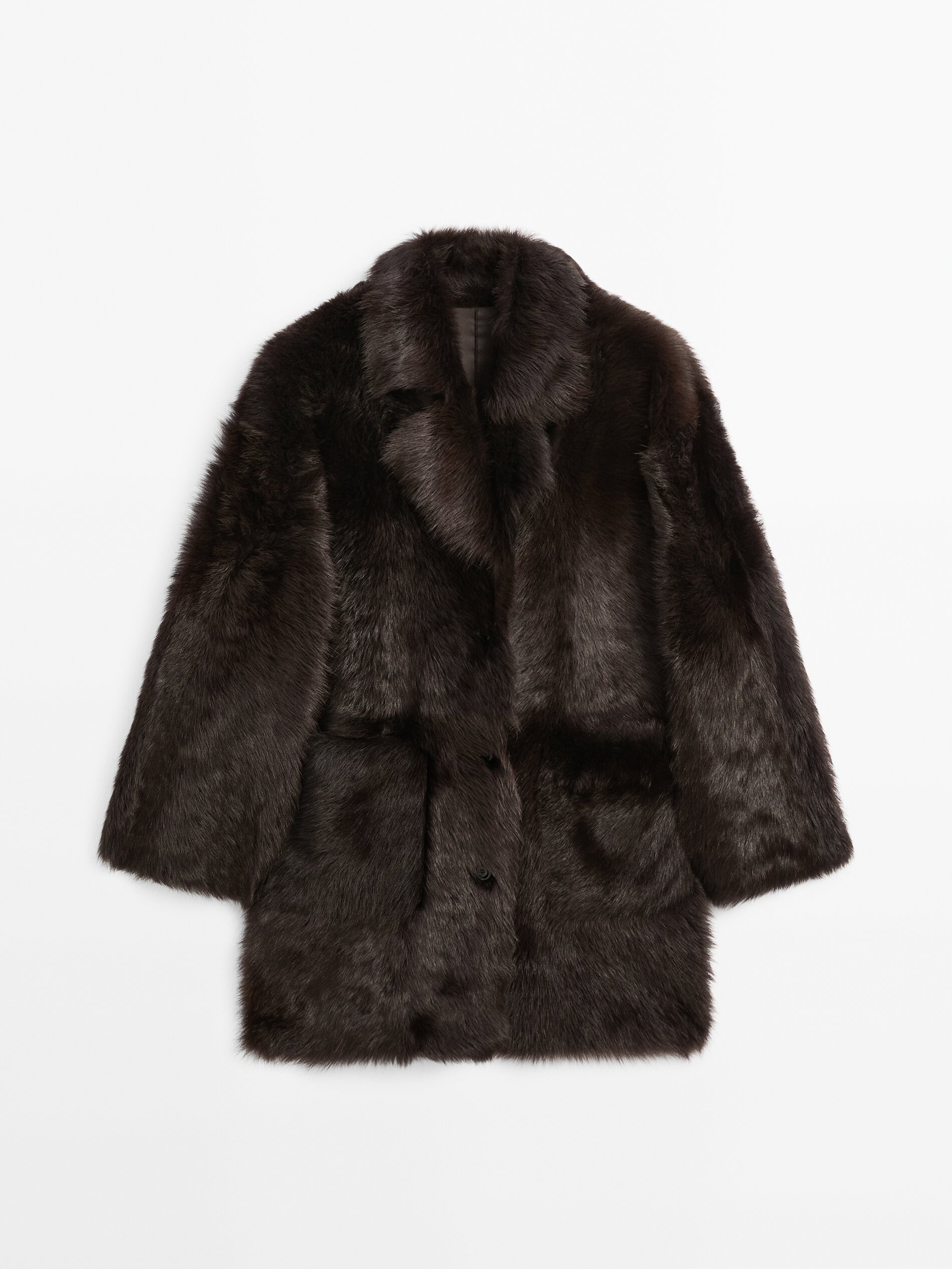 Long Leather Coat With Fur