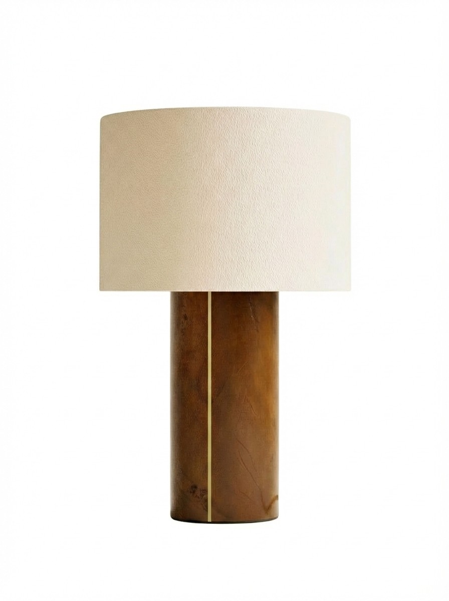 M&amp;amp;S, Burl Brass Inlay Table Lamp