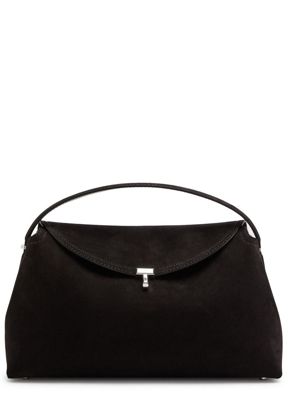 T-Lock Suede Top Handle Bag