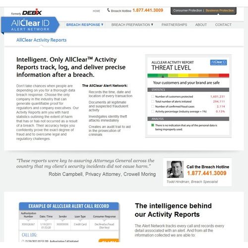 AllClear ID image: AllClear ID provides users with an identity health score that helps you estimate your risk of theft at any time.