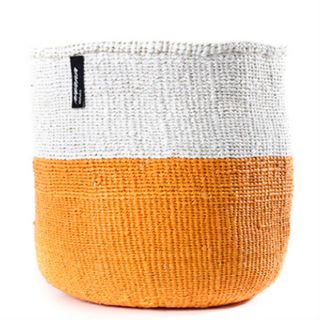 handmade kinodo basket in white and orange colour