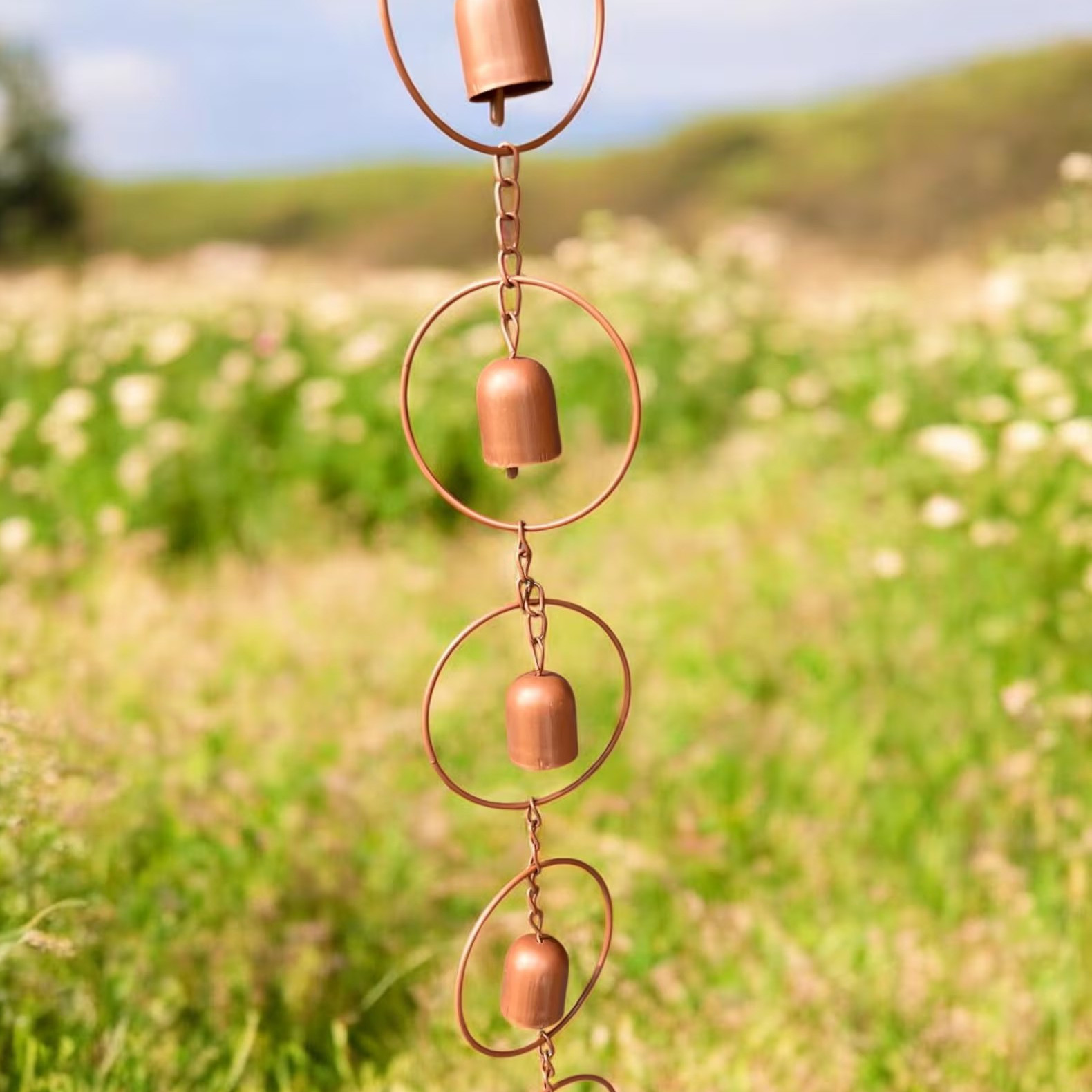 Gardenett bell rain chain on etsy