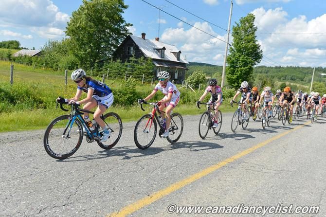 What's left of the peloton heads back towards the finish