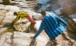 colourful striped knitted jumpers by Zankov