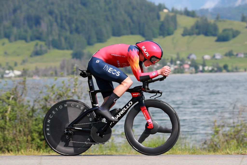 EINSIEDELN SWITZERLAND JUNE 11 Magnus Sheffield of The United States and Team INEOS Grenadiers sprints during the 86th Tour de Suisse 2023 Stage 1 a 127km individual time trial stage from Einsiedeln to Einsiedeln UCIWT on June 11 2023 in Einsiedeln Switzerland Photo by Heinz ZwickyGetty Images