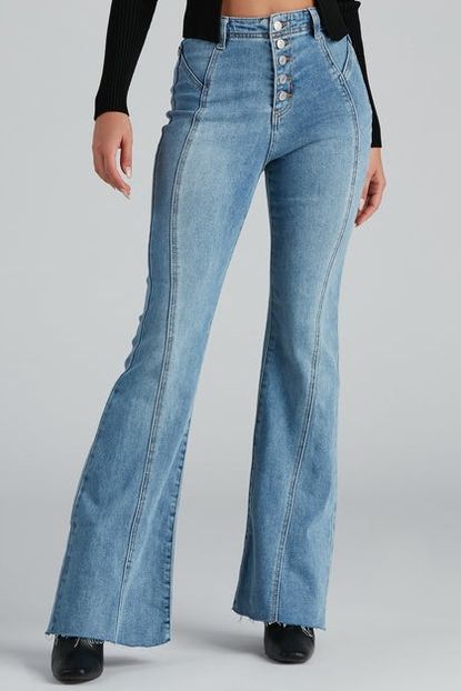 Windsor High-Rise Flared Straight-Leg Jeans