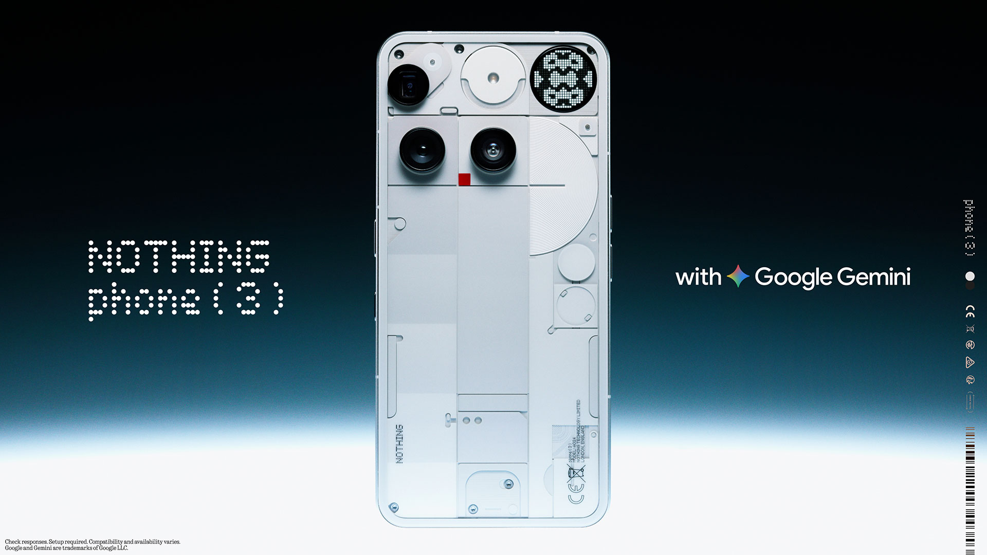 Promotional image for Nothing Phone 3 with Google Gemini
