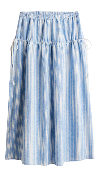 Linen-Blend Drawstring-Detail Skirt