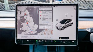 Tesla Model Y GPS and mapping route