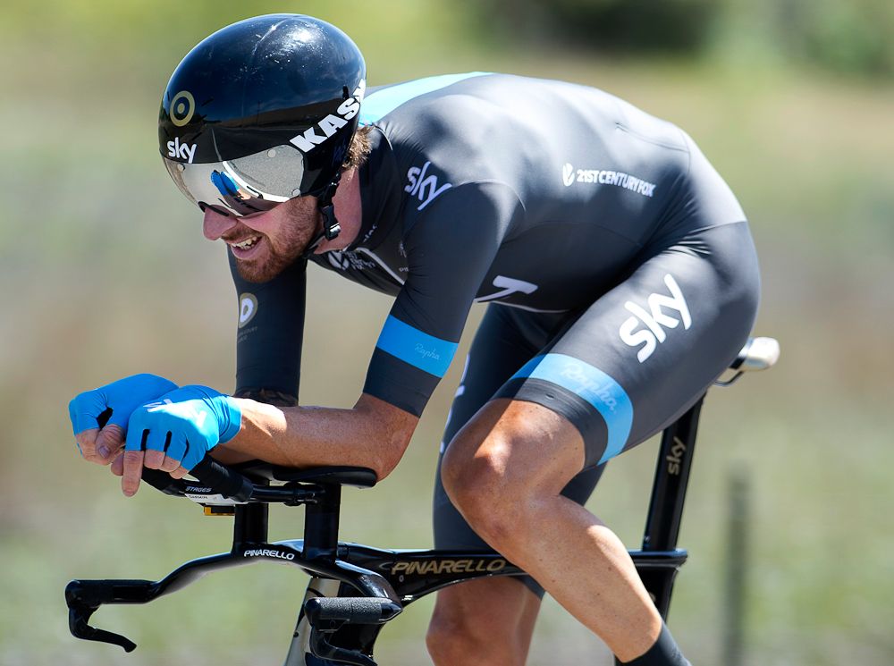 Bradley Wiggins won the 2014 Folsom Time Trial by 44 seconds over Rohan Dennis and 52 seconds over Taylor Phinney