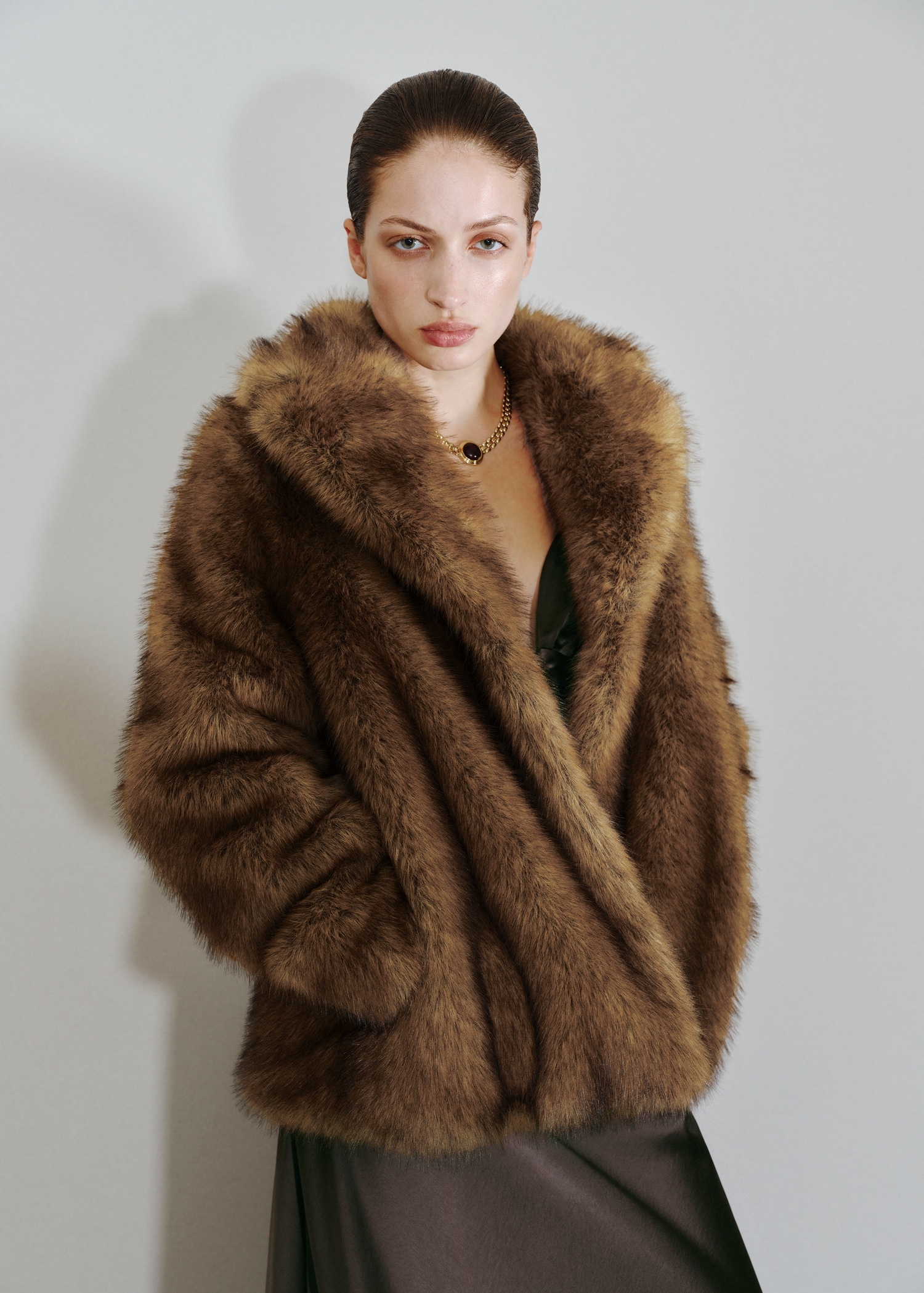 Faux-Fur Coat With Lapels - Women | Mango United Kingdom