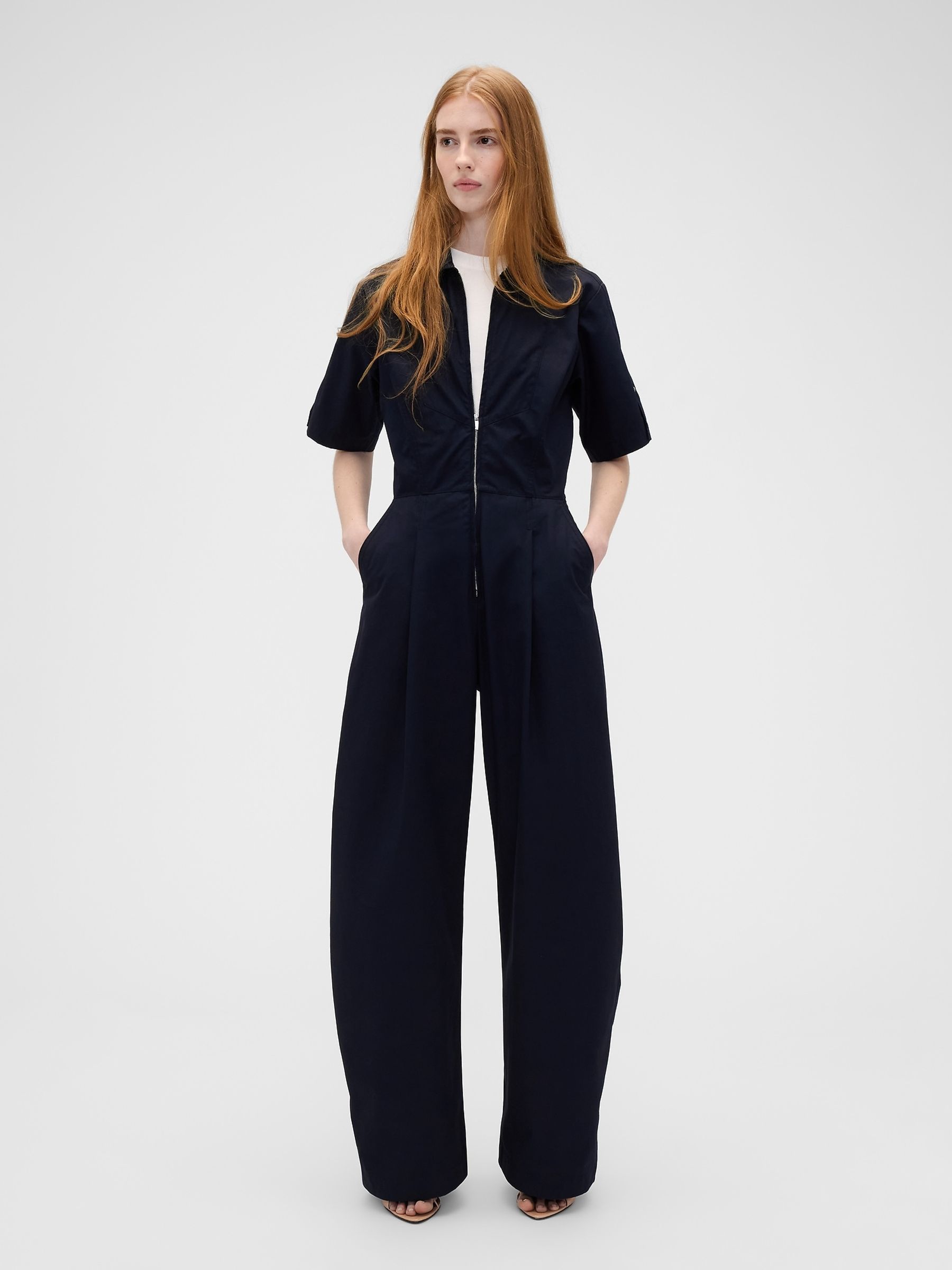 Gap X Victoria Beckham Navy Loose Utility Jumpsuit