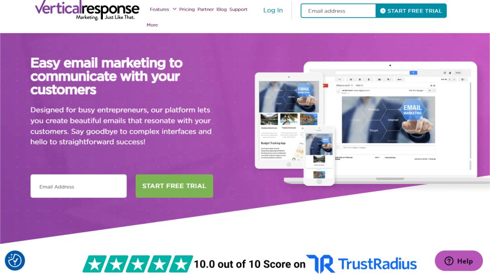 Vertical Response website screenshot (June 2025).
