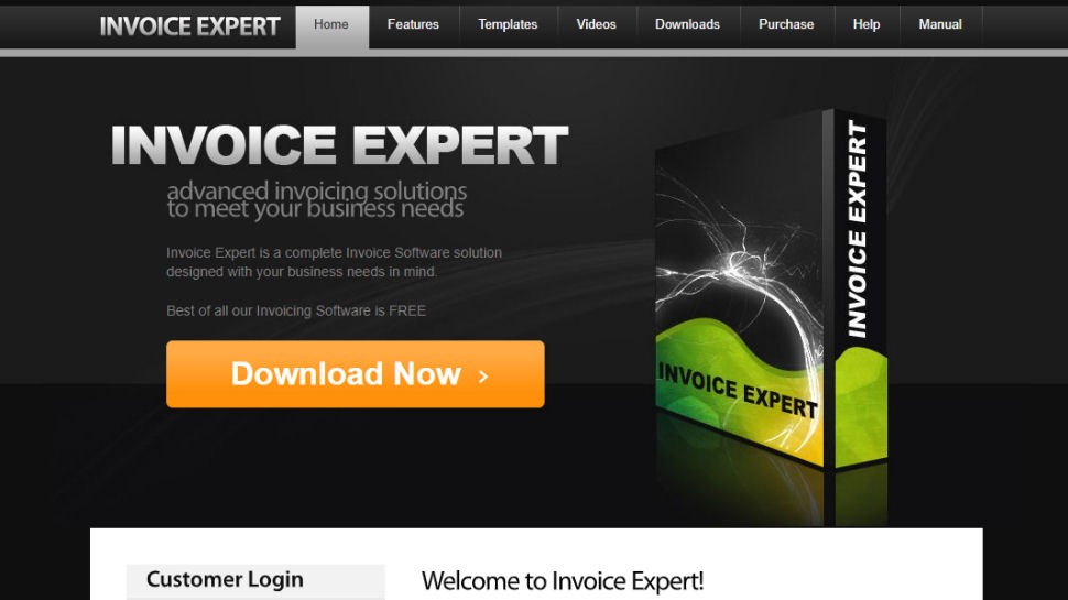 Invoice Expert website screenshot (May 2025)
