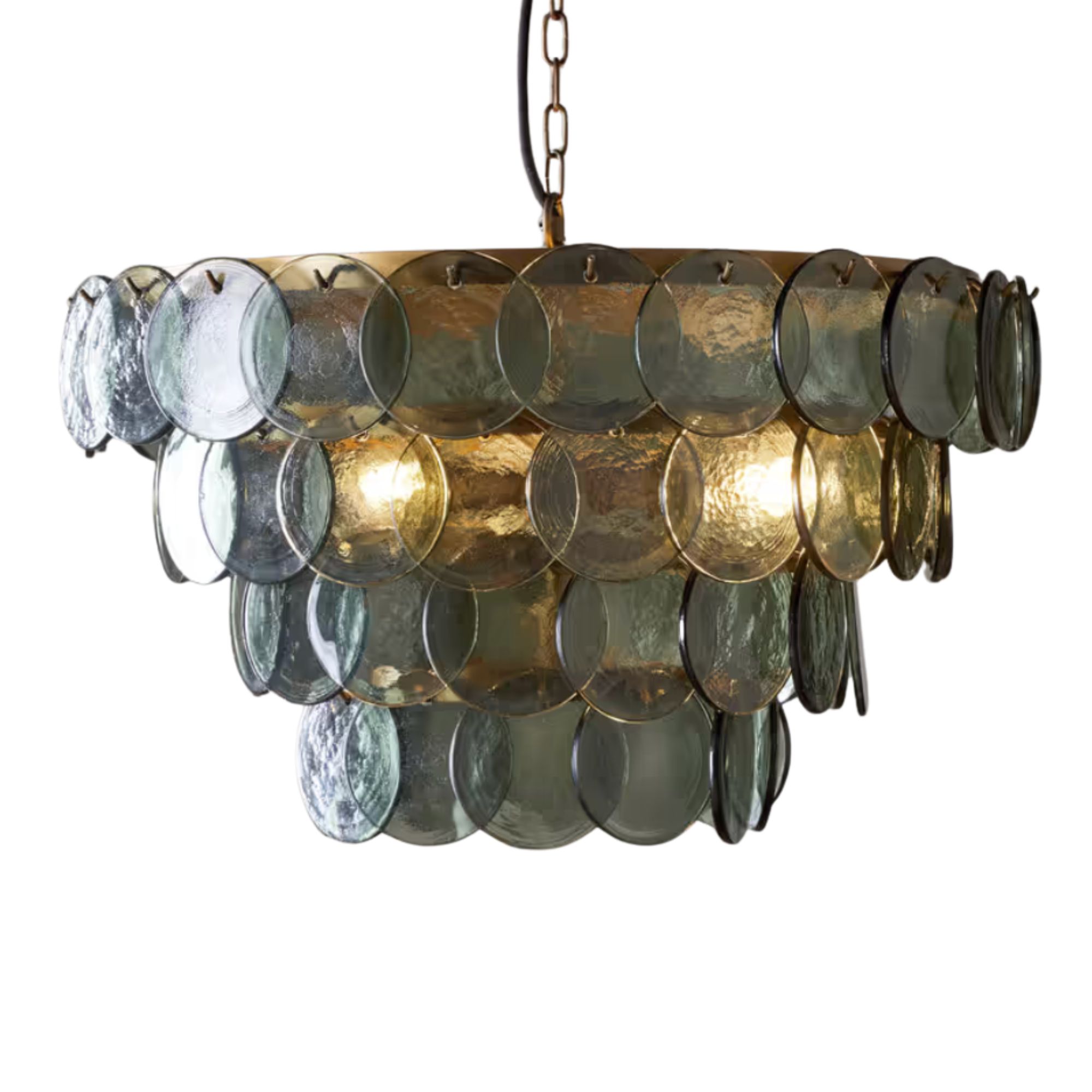 Nkuku, Kagitha recycled glass chandelier - green