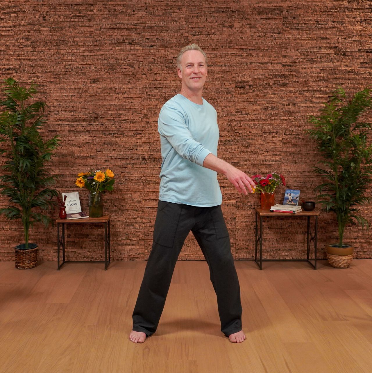 Man demonstrating Qigong movements