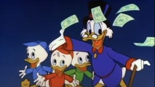 Scrooge McDuck with Huey, Dewey and Louie