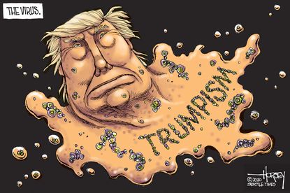 Political Cartoon U.S. Trumpism coronavirus Trump