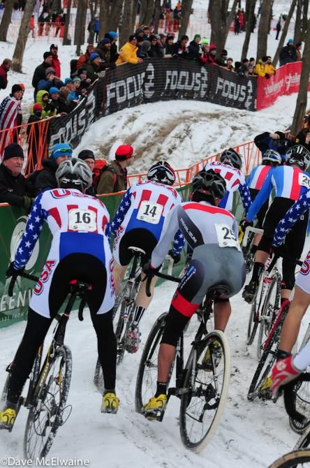 A sea of riders head into the sand pit