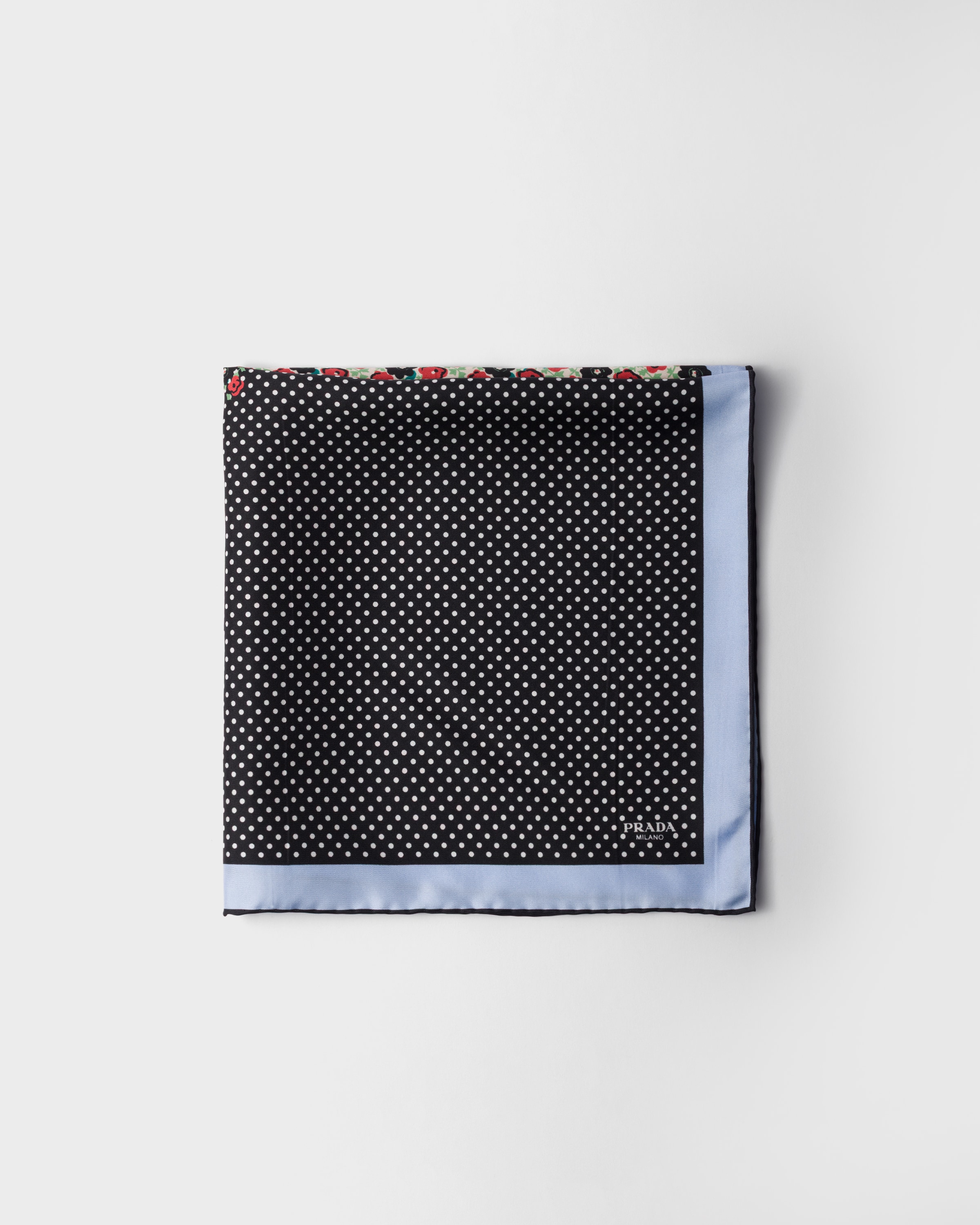 Printed Silk Twill Scarf, 55 X 55 Cm