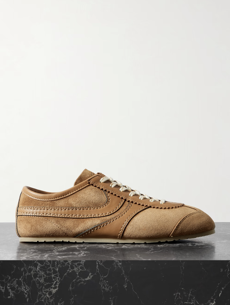DRIES VAN NOTEN, Leather-Trimmed Suede Sneakers