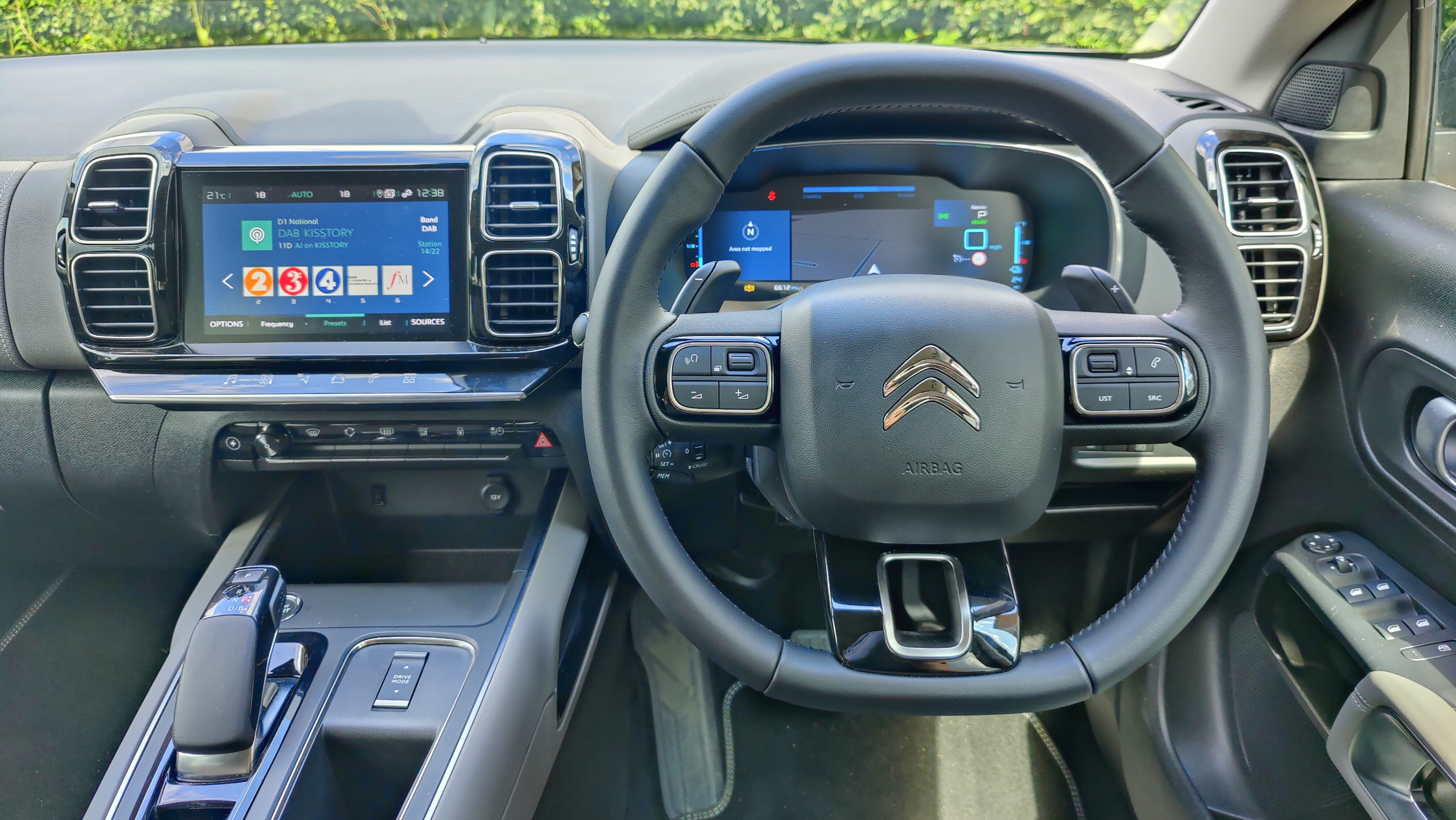 View from driver's seat in Citroën C5 AirCross