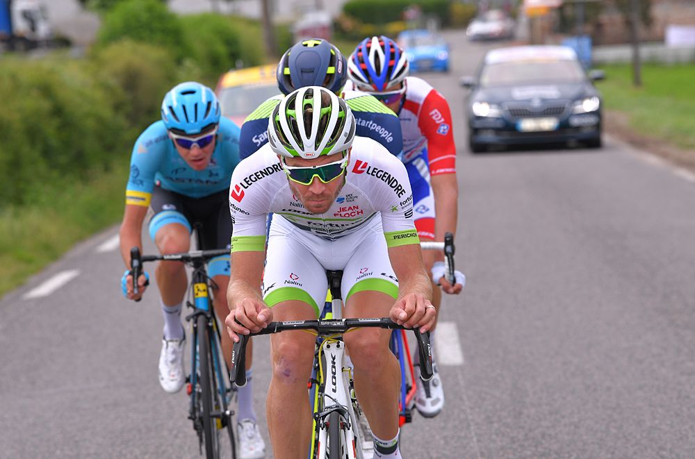 Pierre-Luc Perichon (Fortuneo Samsic) leads the breakaway at stage 2 Criterium du Dauphine