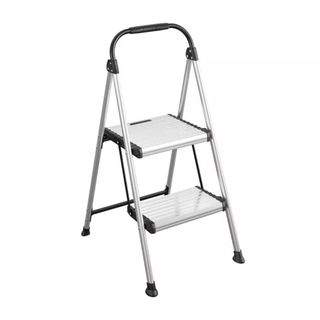 Cosco 2 Step All Aluminum Step Stool: Silver, 225 Lb Capacity, No Assembly, Lightweight Stepping Stool for Adults