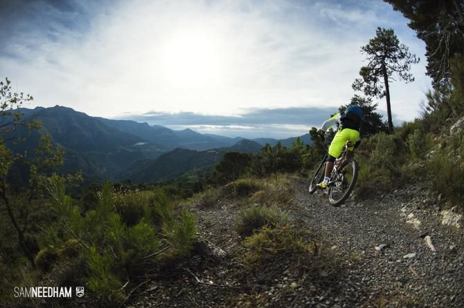 A rider rolls along on singletrack during the sixth and final day of Trans-Provence