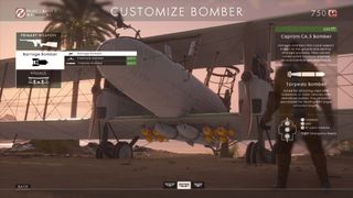 Bomber loadout screen.
