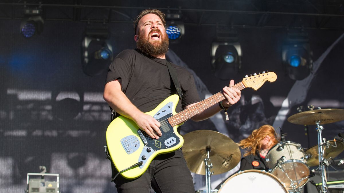 Tim McTague of Underoath performing live